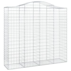 Kosz Gabionowy Łukowaty Siatka Ogrodzenie Ścianka Stal 200x50x180/200 cm 663998 Kosz Gabionowy Łukowaty Siatka Ogrodzenie Ścianka Stal 200x50x180/200 cm 663998