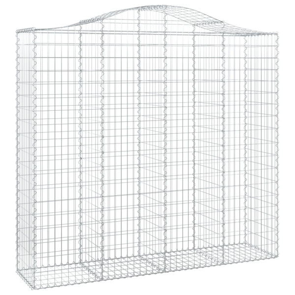 Kosz Gabionowy Łukowaty Siatka Ogrodzenie Ścianka Stal 200x50x180/200 cm 663998