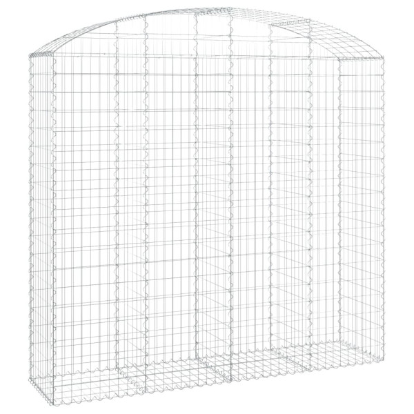 Kosz Gabionowy Łukowaty Siatka Ogrodzenie Ścianka Stal 200x50x180/200 cm 664021