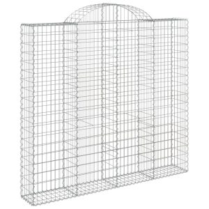 Kosz Gabionowy Łukowaty Siatka Ogrodzenie Ścianka Stal 200x50x180/200 cm 663753 Kosz Gabionowy Łukowaty Siatka Ogrodzenie Ścianka Stal 200x50x180/200 cm 663753