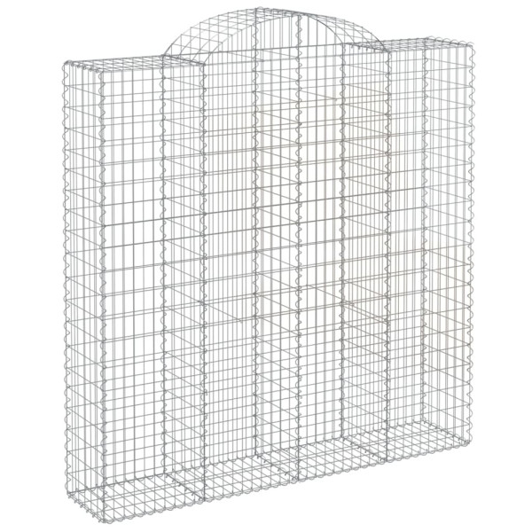 Kosz Gabionowy Łukowaty Siatka Ogrodzenie Ścianka Stal 200x50x200/220 cm 663894