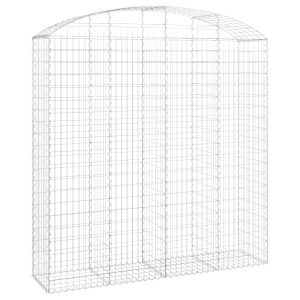Kosz Gabionowy Łukowaty Siatka Ogrodzenie Ścianka Stal 200x50x200/220 cm 663683 Kosz Gabionowy Łukowaty Siatka Ogrodzenie Ścianka Stal 200x50x200/220 cm 663683