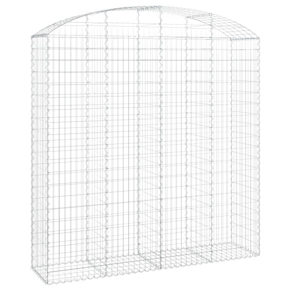 Kosz Gabionowy Łukowaty Siatka Ogrodzenie Ścianka Stal 200x50x200/220 cm 663683