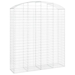Kosz Gabionowy Łukowaty Siatka Ogrodzenie Ścianka Stal 200x50x220/240 cm 663930 Kosz Gabionowy Łukowaty Siatka Ogrodzenie Ścianka Stal 200x50x220/240 cm 663930