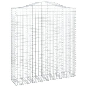 Kosz Gabionowy Łukowaty Siatka Ogrodzenie Ścianka Stal 200x50x220/240 cm 665159 Kosz Gabionowy Łukowaty Siatka Ogrodzenie Ścianka Stal 200x50x220/240 cm 665159