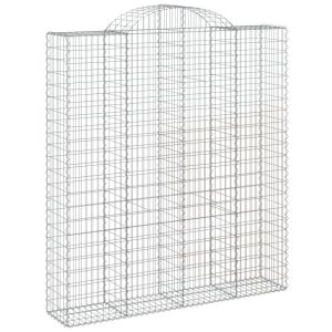 Kosz Gabionowy Łukowaty Siatka Ogrodzenie Ścianka Stal 200x50x220/240 cm 663573 Kosz Gabionowy Łukowaty Siatka Ogrodzenie Ścianka Stal 200x50x220/240 cm 663573
