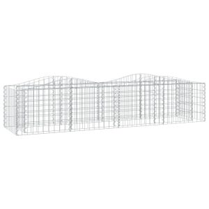Kosz Gabionowy Łukowaty Siatka Ogrodzenie Ścianka Stal 200x50x50 cm 663754 Kosz Gabionowy Łukowaty Siatka Ogrodzenie Ścianka Stal 200x50x50 cm 663754