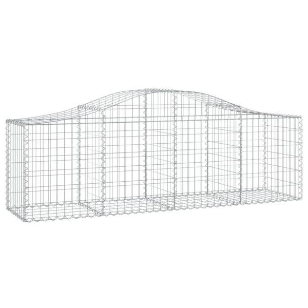 Kosz Gabionowy Łukowaty Siatka Ogrodzenie Ścianka Stal 200x50x60/80 cm 664998