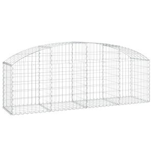 Kosz Gabionowy Łukowaty Siatka Ogrodzenie Ścianka Stal 200x50x60/80 cm 665005 Kosz Gabionowy Łukowaty Siatka Ogrodzenie Ścianka Stal 200x50x60/80 cm 665005