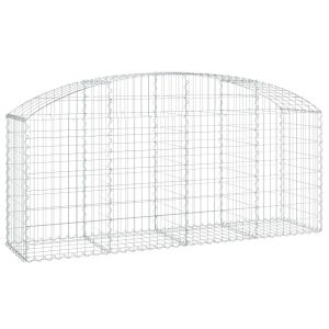 Kosz Gabionowy Łukowaty Siatka Ogrodzenie Ścianka Stal 200x50x80/100 cm 665041 Kosz Gabionowy Łukowaty Siatka Ogrodzenie Ścianka Stal 200x50x80/100 cm 665041