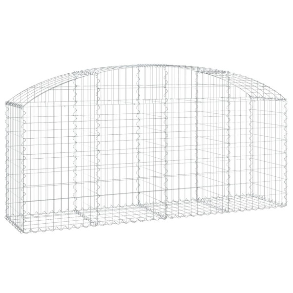 Kosz Gabionowy Łukowaty Siatka Ogrodzenie Ścianka Stal 200x50x80/100 cm 665041