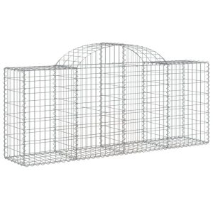 Kosz Gabionowy Łukowaty Siatka Ogrodzenie Ścianka Stal 200x50x80/100 cm 665202 Kosz Gabionowy Łukowaty Siatka Ogrodzenie Ścianka Stal 200x50x80/100 cm 665202