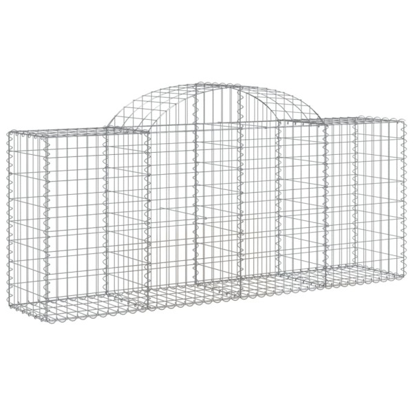 Kosz Gabionowy Łukowaty Siatka Ogrodzenie Ścianka Stal 200x50x80/100 cm 665202