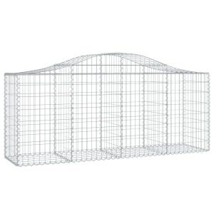 Kosz Gabionowy Łukowaty Siatka Ogrodzenie Ścianka Stal 200x50x80/100 cm 665032 Kosz Gabionowy Łukowaty Siatka Ogrodzenie Ścianka Stal 200x50x80/100 cm 665032