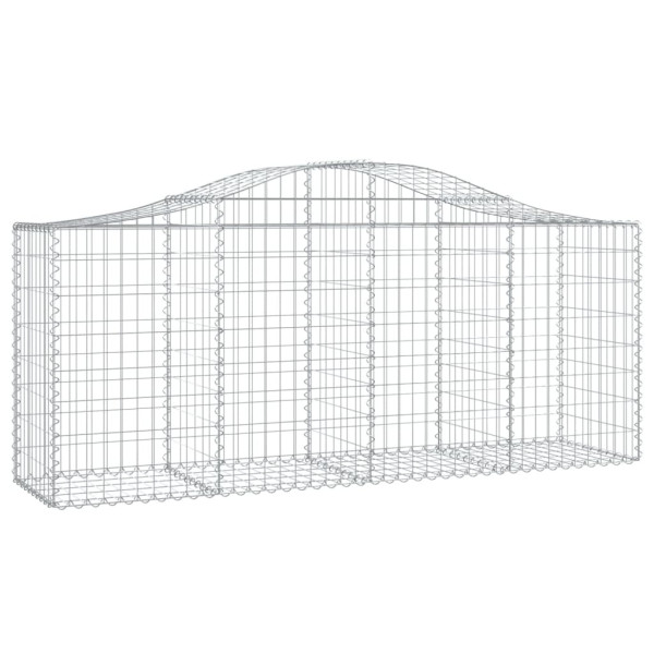 Kosz Gabionowy Łukowaty Siatka Ogrodzenie Ścianka Stal 200x50x80/100 cm 665032