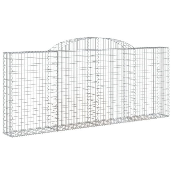 Kosz Gabionowy Łukowaty Siatka Ogrodzenie Ścianka Stal 300x30x120/140 cm 663650