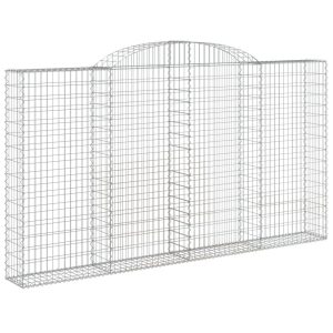 Kosz Gabionowy Łukowaty Siatka Ogrodzenie Ścianka Stal 300x30x160/180 cm 663961 Kosz Gabionowy Łukowaty Siatka Ogrodzenie Ścianka Stal 300x30x160/180 cm 663961