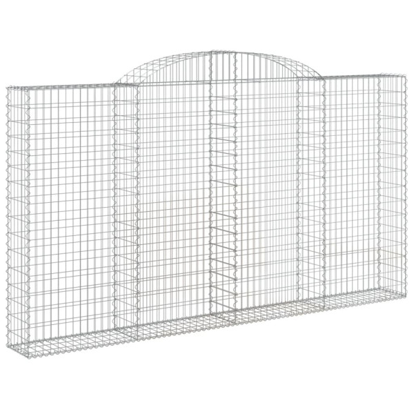 Kosz Gabionowy Łukowaty Siatka Ogrodzenie Ścianka Stal 300x30x160/180 cm 663961