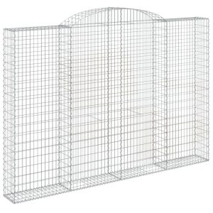 Kosz Gabionowy Łukowaty Siatka Ogrodzenie Ścianka Stal 300x30x200/220 cm 664025 Kosz Gabionowy Łukowaty Siatka Ogrodzenie Ścianka Stal 300x30x200/220 cm 664025