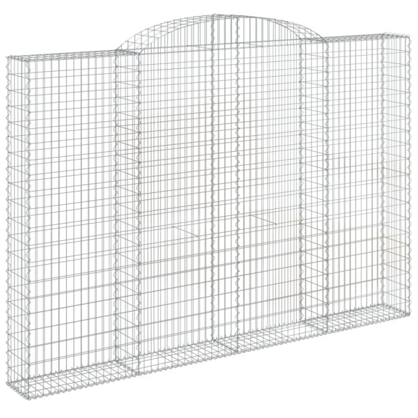 Kosz Gabionowy Łukowaty Siatka Ogrodzenie Ścianka Stal 300x30x200/220 cm 664025
