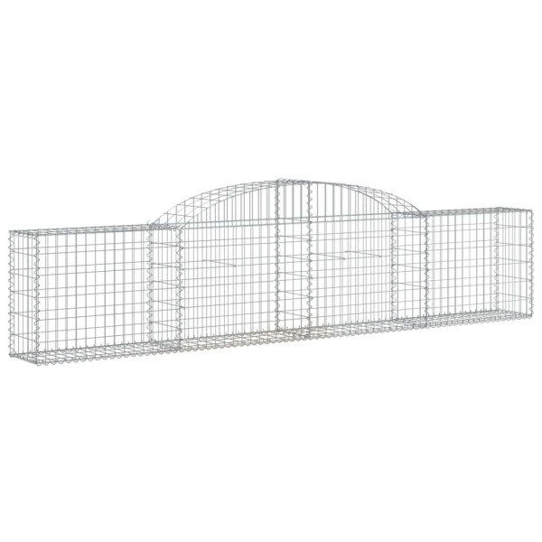 Kosz Gabionowy Łukowaty Siatka Ogrodzenie Ścianka Stal 300x30x60/80 cm 663943