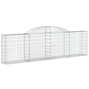 Kosz Gabionowy Łukowaty Siatka Ogrodzenie Ścianka Stal 300x30x80/100 cm 663622 Kosz Gabionowy Łukowaty Siatka Ogrodzenie Ścianka Stal 300x30x80/100 cm 663622