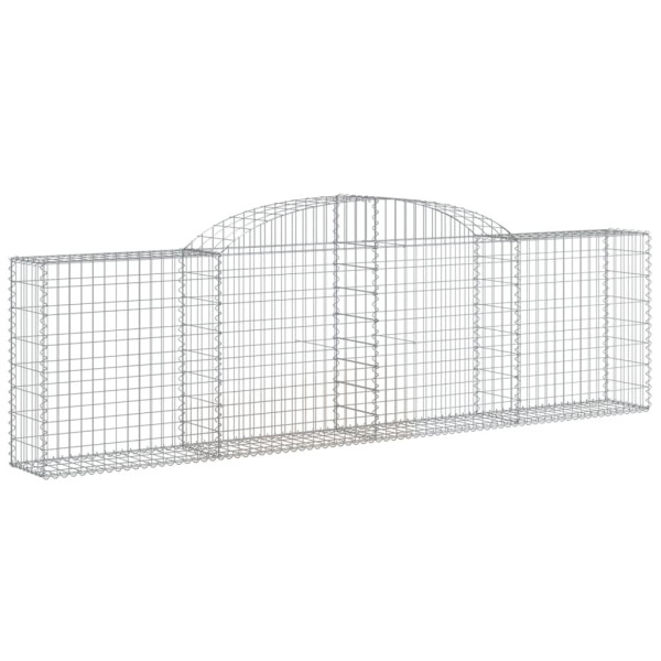 Kosz Gabionowy Łukowaty Siatka Ogrodzenie Ścianka Stal 300x30x80/100 cm 663622