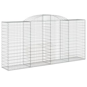 Kosz Gabionowy Łukowaty Siatka Ogrodzenie Ścianka Stal 300x50x140/160 cm 664947 Kosz Gabionowy Łukowaty Siatka Ogrodzenie Ścianka Stal 300x50x140/160 cm 664947