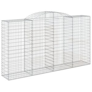 Kosz Gabionowy Łukowaty Siatka Ogrodzenie Ścianka Stal 300x50x160/180 cm 663525 Kosz Gabionowy Łukowaty Siatka Ogrodzenie Ścianka Stal 300x50x160/180 cm 663525