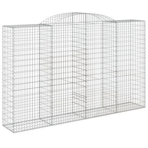 Kosz Gabionowy Łukowaty Siatka Ogrodzenie Ścianka Stal 300x50x180/200 cm 663984 Kosz Gabionowy Łukowaty Siatka Ogrodzenie Ścianka Stal 300x50x180/200 cm 663984