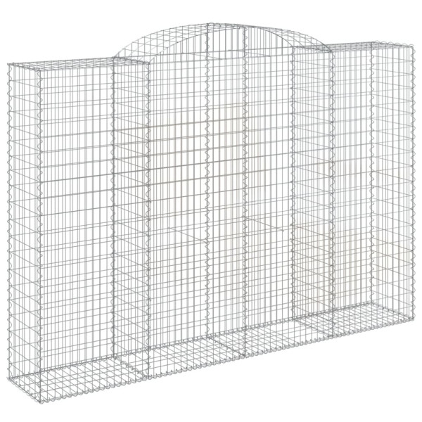 Kosz Gabionowy Łukowaty Siatka Ogrodzenie Ścianka Stal 300x50x200/220 cm 663439