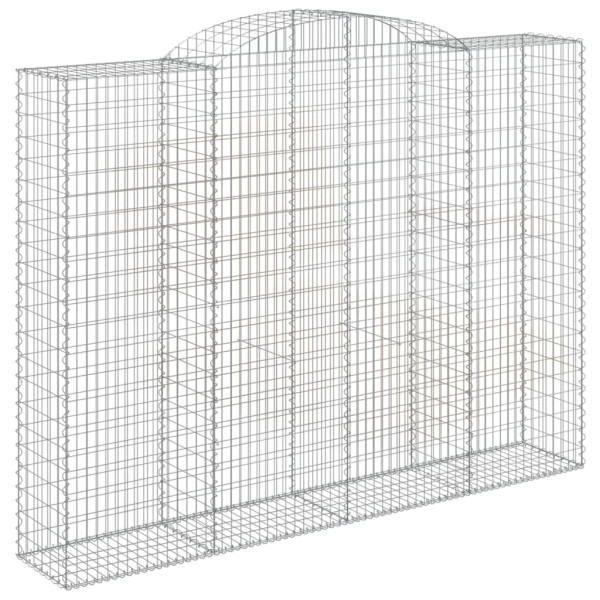 Kosz Gabionowy Łukowaty Siatka Ogrodzenie Ścianka Stal 300x50x220/240 cm 664063