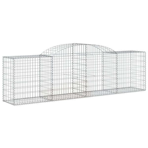 Kosz Gabionowy Łukowaty Siatka Ogrodzenie Ścianka Stal 300x50x80/100 cm 663409