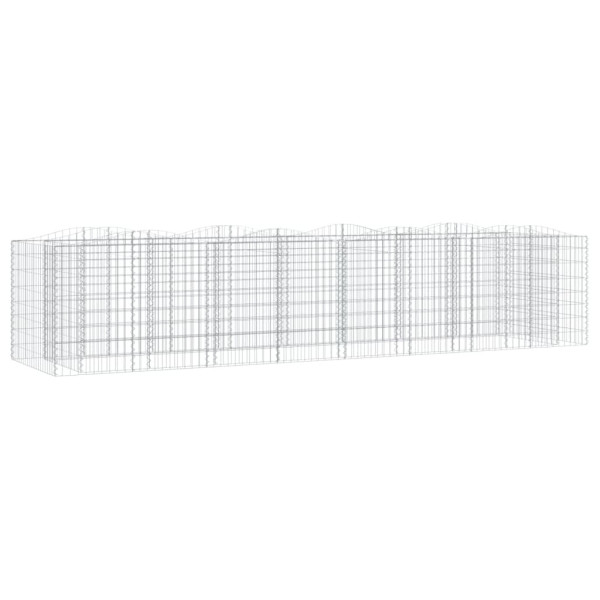 Kosz Gabionowy Łukowaty Siatka Ogrodzenie Ścianka Stal 400x100x100 cm 665155