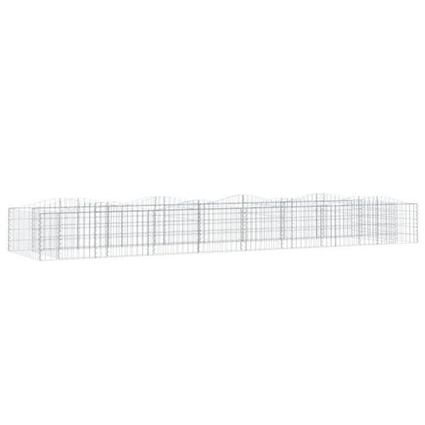 Kosz Gabionowy Łukowaty Siatka Ogrodzenie Ścianka Stal 400x100x50 cm 665175