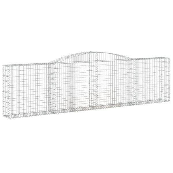 Kosz Gabionowy Łukowaty Siatka Ogrodzenie Ścianka Stal 400x30x100/120cm 663687