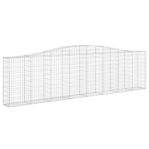 Kosz Gabionowy Łukowaty Siatka Ogrodzenie Ścianka Stal 400x30x100/120cm 663388