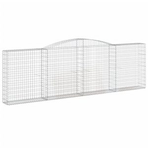 Kosz Gabionowy Łukowaty Siatka Ogrodzenie Ścianka Stal 400x30x120/140 cm 663620 Kosz Gabionowy Łukowaty Siatka Ogrodzenie Ścianka Stal 400x30x120/140 cm 663620