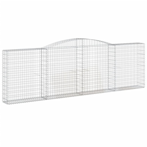 Kosz Gabionowy Łukowaty Siatka Ogrodzenie Ścianka Stal 400x30x120/140 cm 663620