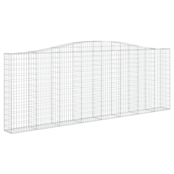 Kosz Gabionowy Łukowaty Siatka Ogrodzenie Ścianka Stal 400x30x140/160 cm 663473