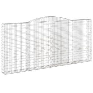 Kosz Gabionowy Łukowaty Siatka Ogrodzenie Ścianka Stal 400x30x180/200 cm 663368 Kosz Gabionowy Łukowaty Siatka Ogrodzenie Ścianka Stal 400x30x180/200 cm 663368