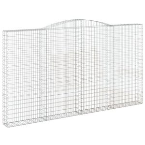 Kosz Gabionowy Łukowaty Siatka Ogrodzenie Ścianka Stal 400x30x220/240 cm 663928 Kosz Gabionowy Łukowaty Siatka Ogrodzenie Ścianka Stal 400x30x220/240 cm 663928