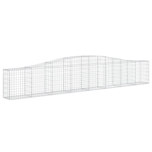 Kosz Gabionowy Łukowaty Siatka Ogrodzenie Ścianka Stal 400x30x60/80 cm 665063