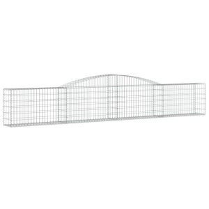 Kosz Gabionowy Łukowaty Siatka Ogrodzenie Ścianka Stal 400x30x60/80 cm 663685 Kosz Gabionowy Łukowaty Siatka Ogrodzenie Ścianka Stal 400x30x60/80 cm 663685