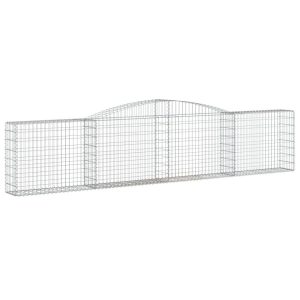 Kosz Gabionowy Łukowaty Siatka Ogrodzenie Ścianka Stal 400x30x80/100 cm 664888 Kosz Gabionowy Łukowaty Siatka Ogrodzenie Ścianka Stal 400x30x80/100 cm 664888