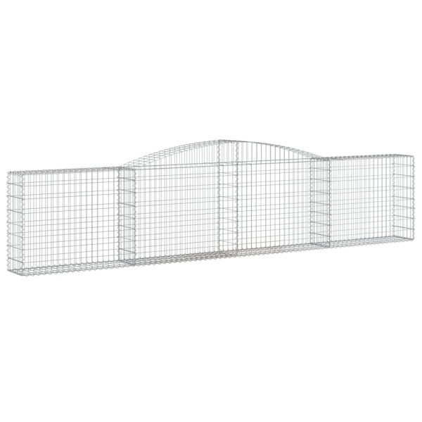 Kosz Gabionowy Łukowaty Siatka Ogrodzenie Ścianka Stal 400x30x80/100 cm 664888