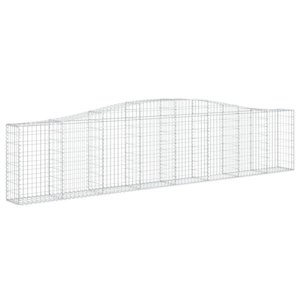 Kosz Gabionowy Łukowaty Siatka Ogrodzenie Ścianka Stal 400x30x80/100 cm 663935