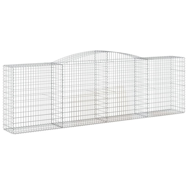Kosz Gabionowy Łukowaty Siatka Ogrodzenie Ścianka Stal 400x50x120/140 cm 664977