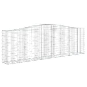Kosz Gabionowy Łukowaty Siatka Ogrodzenie Ścianka Stal 400x50x120/140 cm 664767 Kosz Gabionowy Łukowaty Siatka Ogrodzenie Ścianka Stal 400x50x120/140 cm 664767
