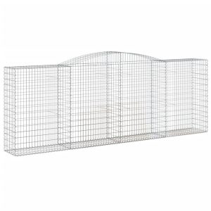 Kosz Gabionowy Łukowaty Siatka Ogrodzenie Ścianka Stal 400x50x140/160 cm 665207 Kosz Gabionowy Łukowaty Siatka Ogrodzenie Ścianka Stal 400x50x140/160 cm 665207